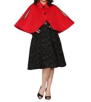 NEW ORCHID BLOOM button up poncho in red